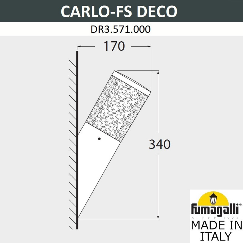 Светильник уличный настенный Fumagalli CARLO DECO DR3.571.000.LXU1L