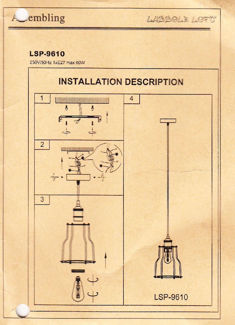 Светильник подвесной Lussole LSP-9610