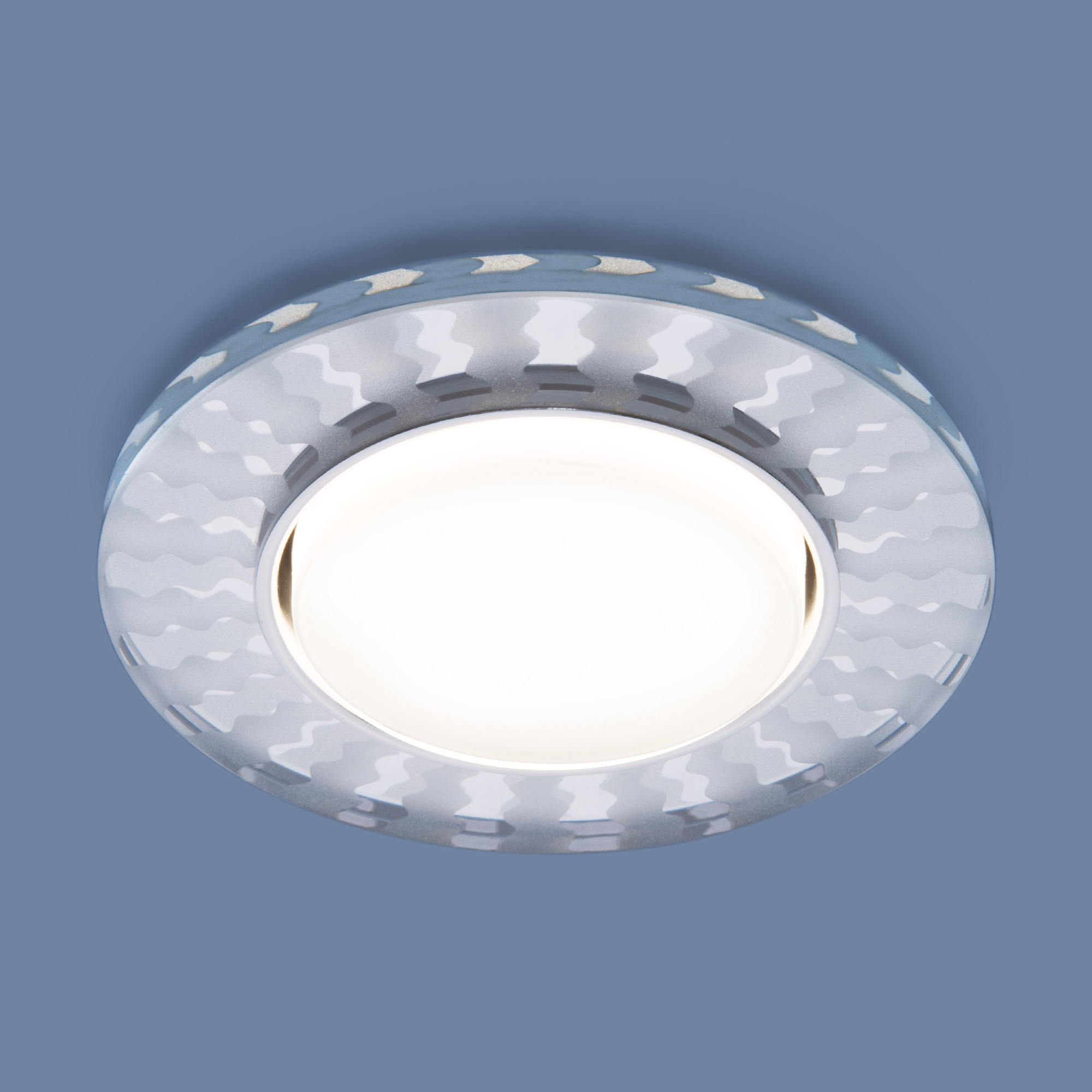 Светильник встраиваемый с LED подсветкой Elektrostandard 3038 GX53 SL/WH зеркальный/белый a047767