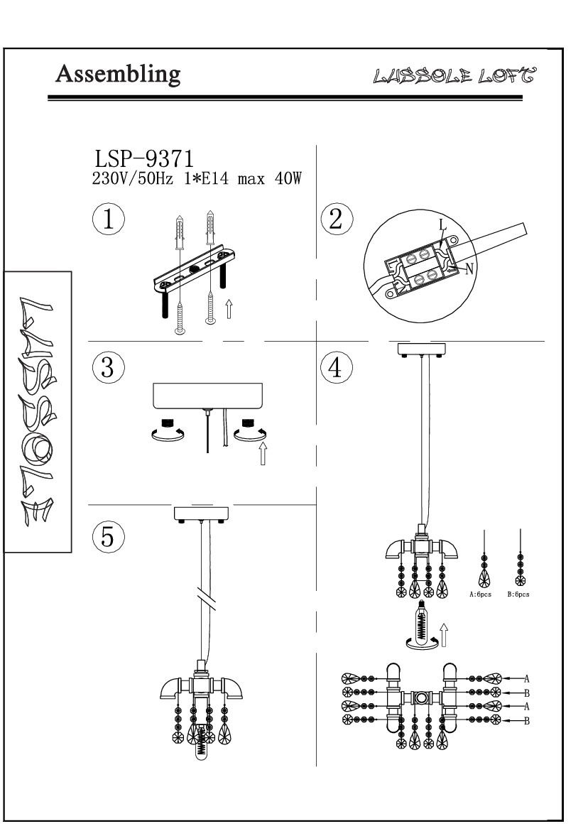 Светильник подвесной Lussole LSP-9371