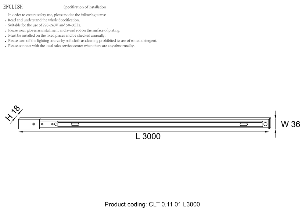 Шинопровод однофазный с питанием и заглушкой Crystal Lux CLT 0.11 CLT 0.11 01 L3000 WH