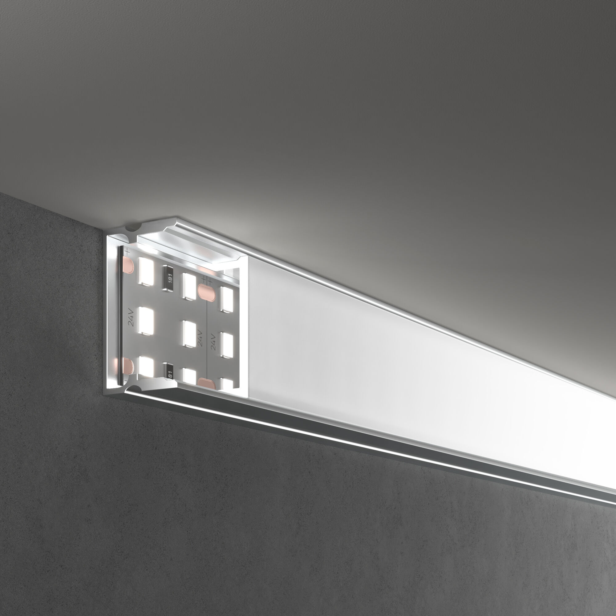 Накладной алюминиевый профиль для трехрядной LED ленты (под ленту до 18,5mm) Elektrostandard LL-2-ALP018 a062731