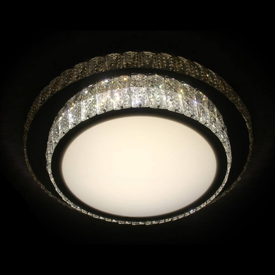 Потолочный светодиодный светильник Ambrella light Orbital Crystal F94 CH/CL 48W D490