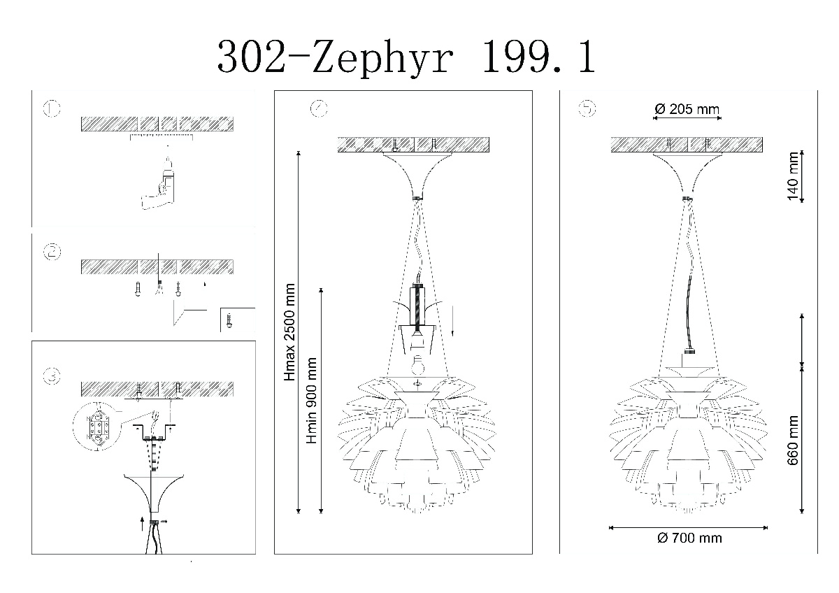 Подвесной светильник Lucia Tucci Zephyr 199.1 D720 Bianco