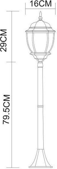 Столб уличный Arte Lamp PEGASUS A3151PA-1BN