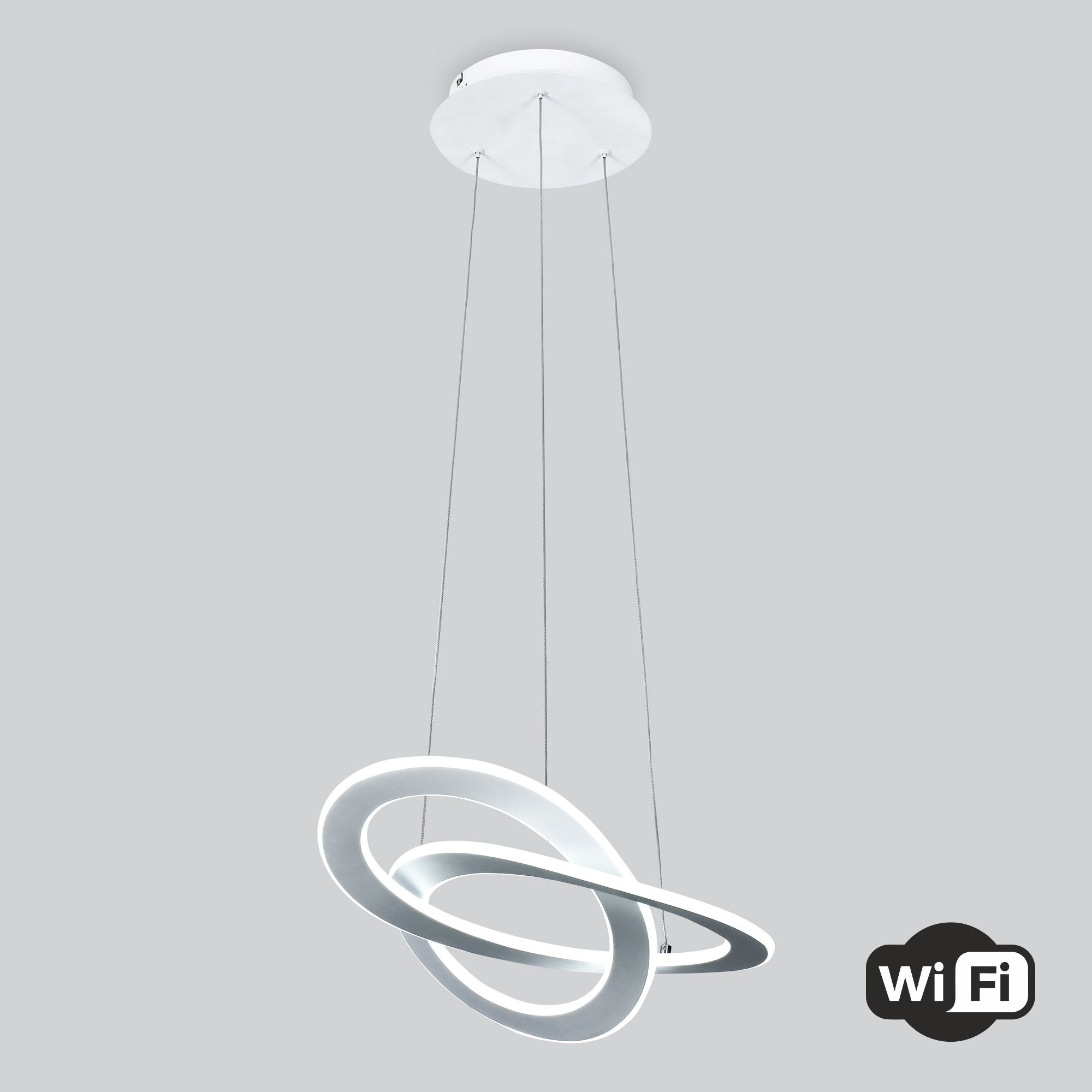 Светодиодная люстра подвесная с управлением по Wi-Fi Eurosvet Smart Onde 90217/1 белый