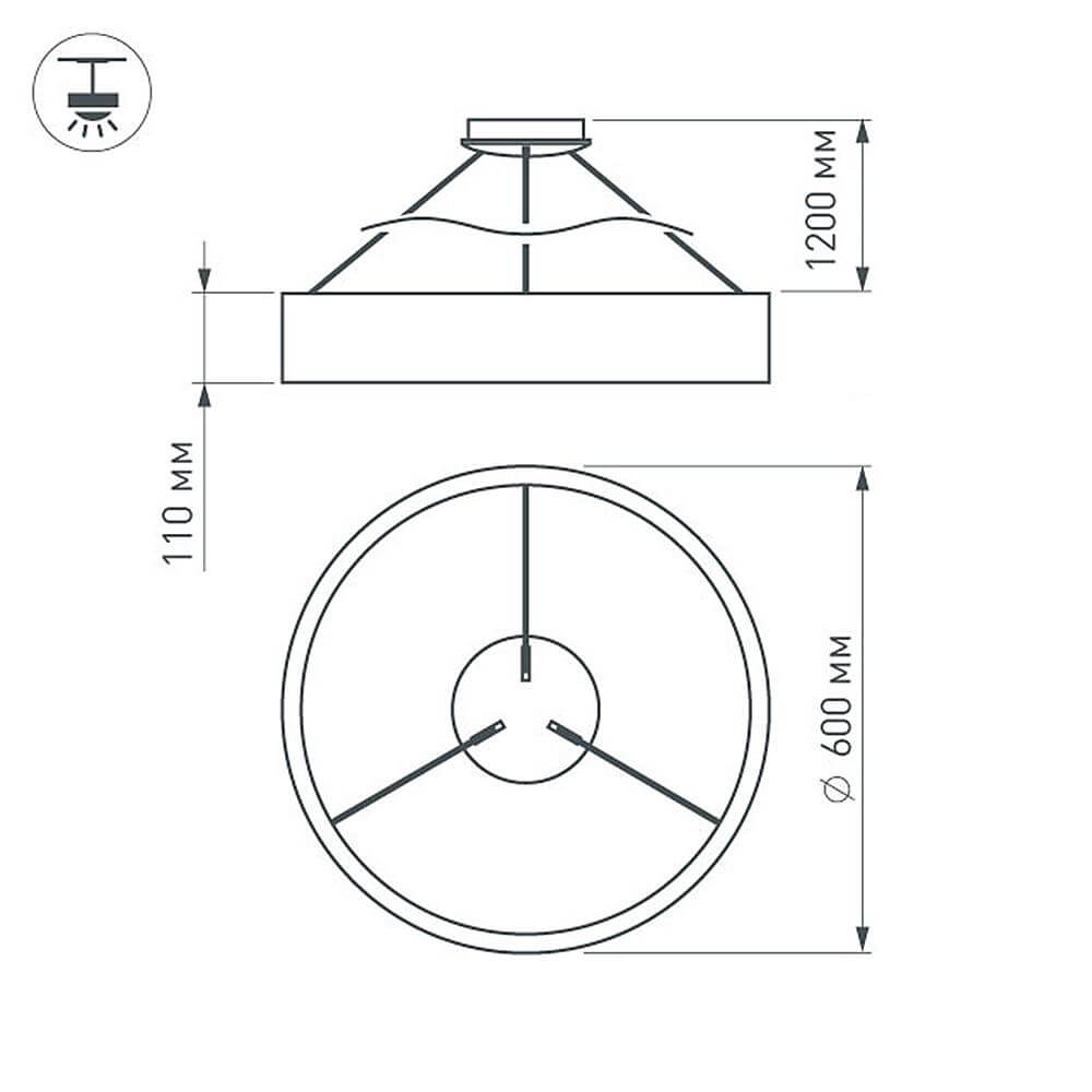 Подвесной светодиодный светильник Arlight SP-Tor-Ring-Hang 022148(1)