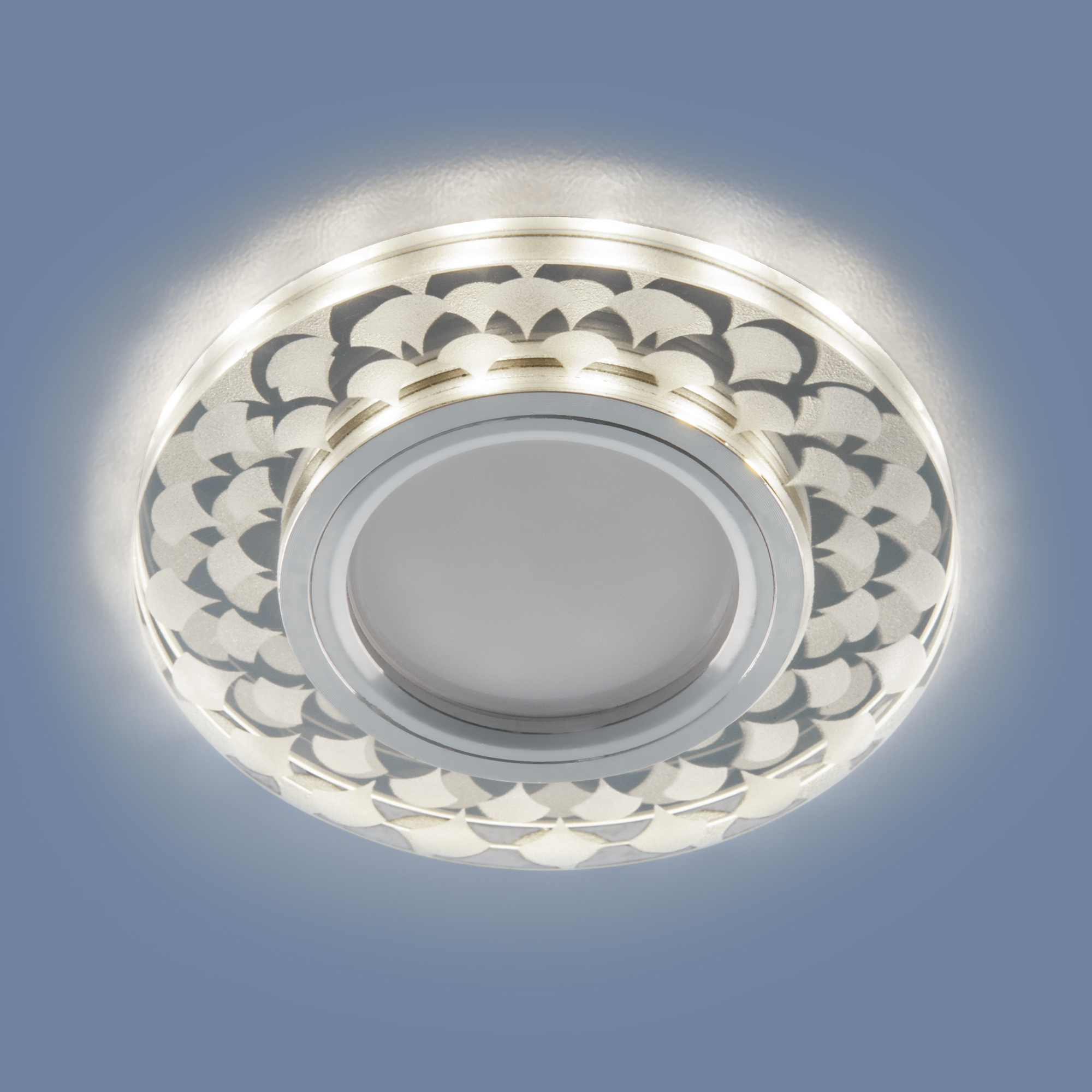 Встраиваемый светильник с LED подсветкой Elektrostandard 2247 MR16 SL/WH зеркальный/белый a047760
