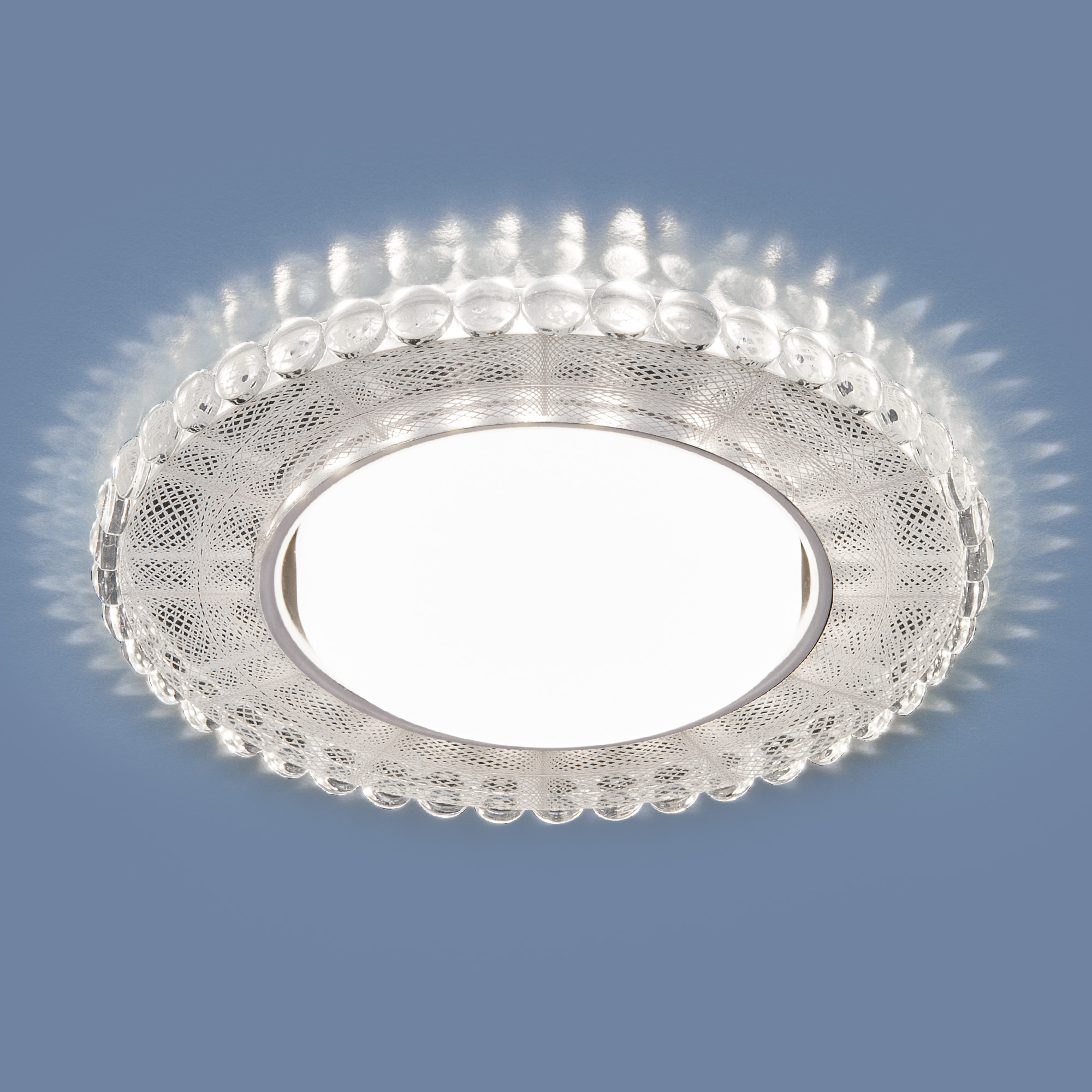 Встраиваемый светильник с LED подсветкой Elektrostandard 3035 GX53 SL/WH зеркальный/белый a047764