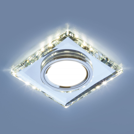 Встраиваемый потолочный светильник со светодиодной подсветкой Elektrostandard 2230 MR16 SL зеркальный/серебро a044299