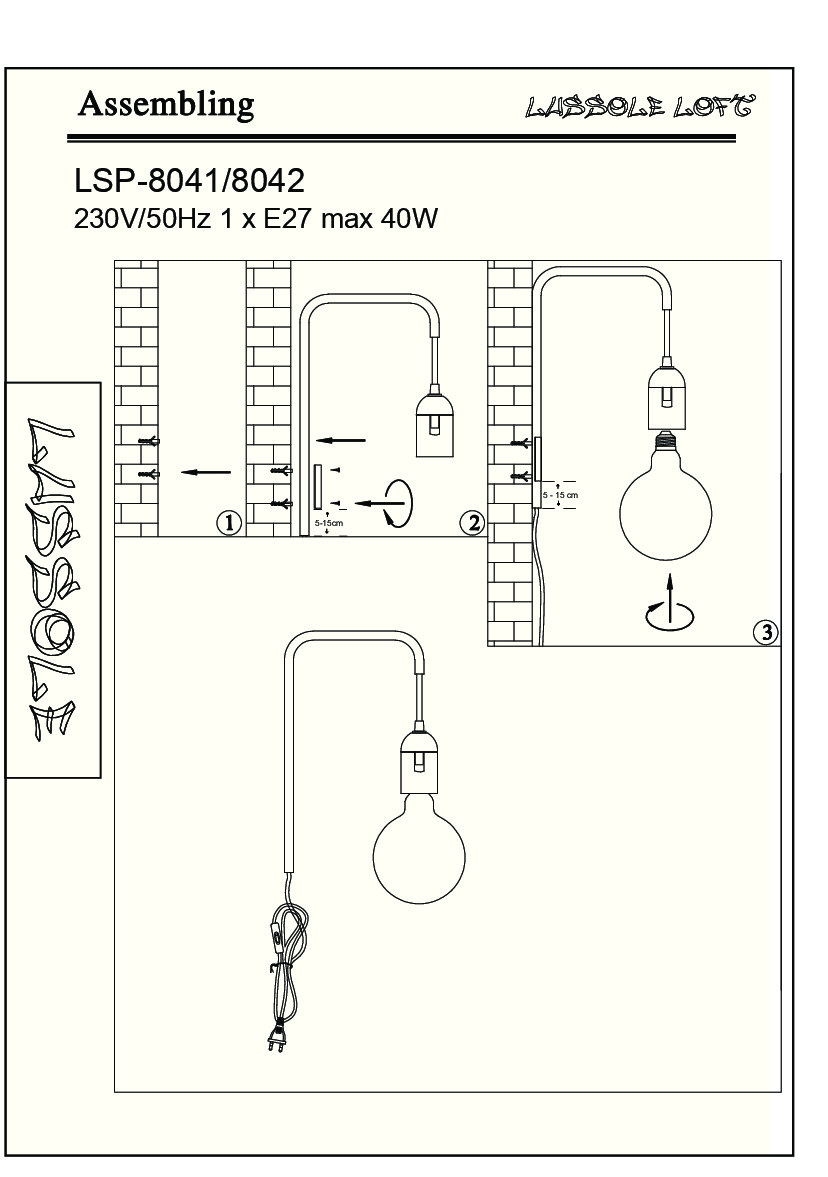 Настенный светильник Lussole LSP-8041