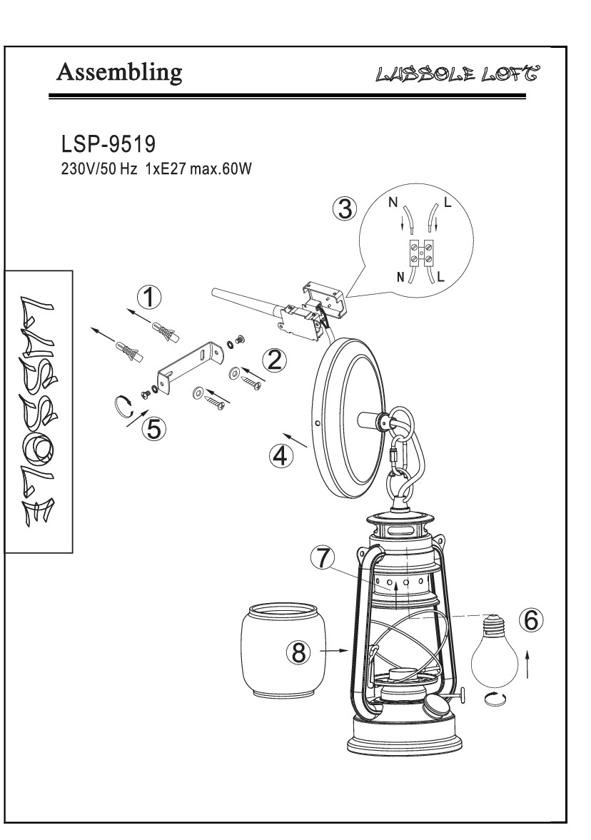 Настенный светильник Lussole LSP-9519