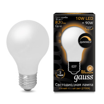 Лампа светодиодная диммируемая Gauss Filament A60 102202110-D