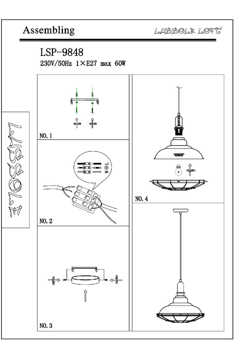 Светильник подвесной Lussole LSP-9848