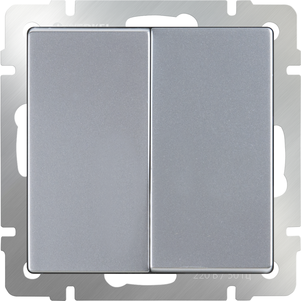Выключатель двухклавишный (серебряный) Werkel W1120006 a051500