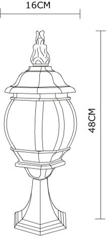 Светильник уличный наземный Arte Lamp Atlanta A1044FN-1BG