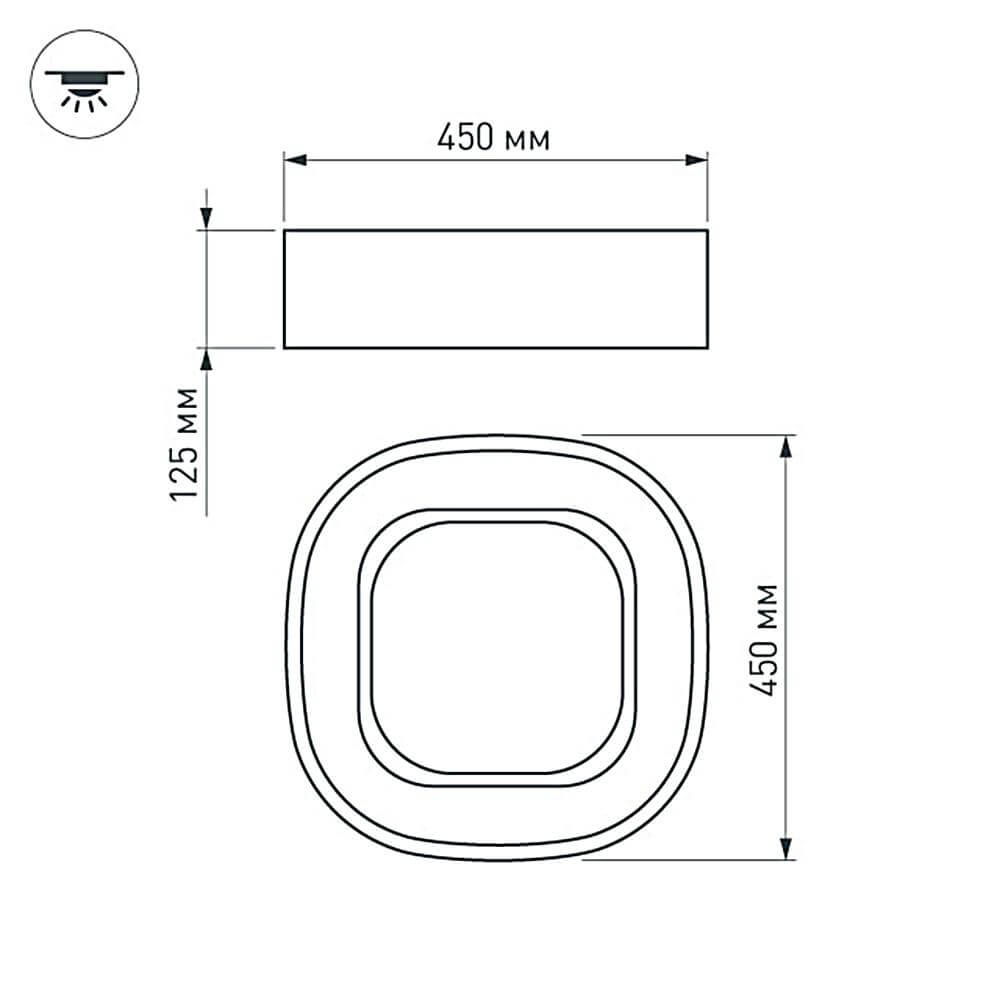 Потолочный светодиодный светильник Arlight SP-Tor-Quadrat 022138(1)