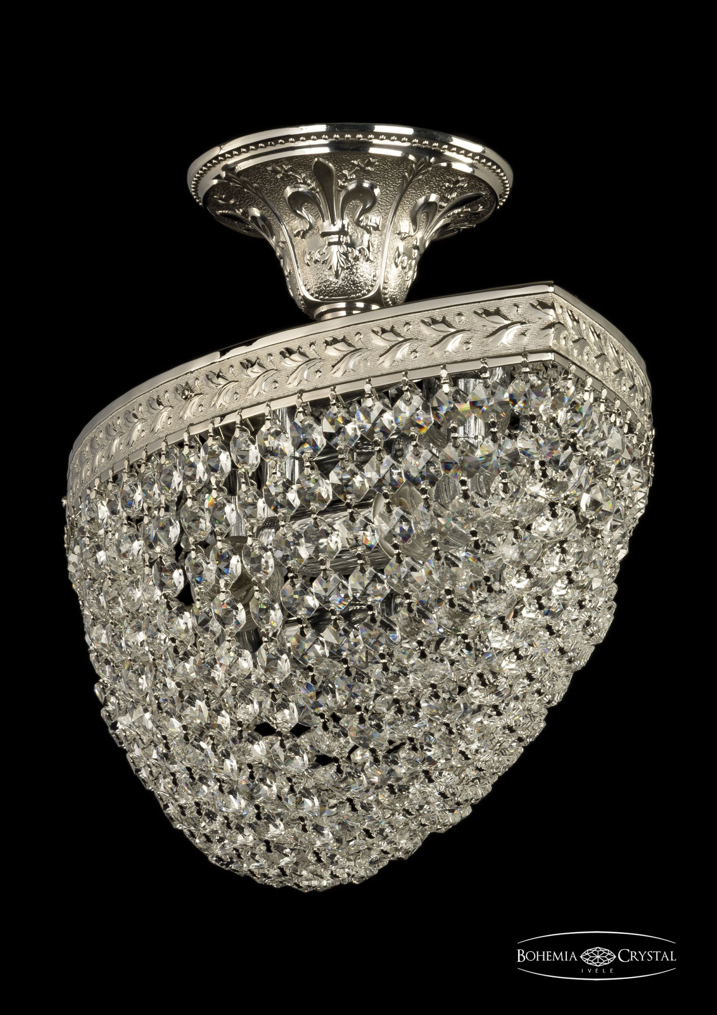 Люстра потолочная хрустальная Bohemia Crystal 19323/45IV Ni