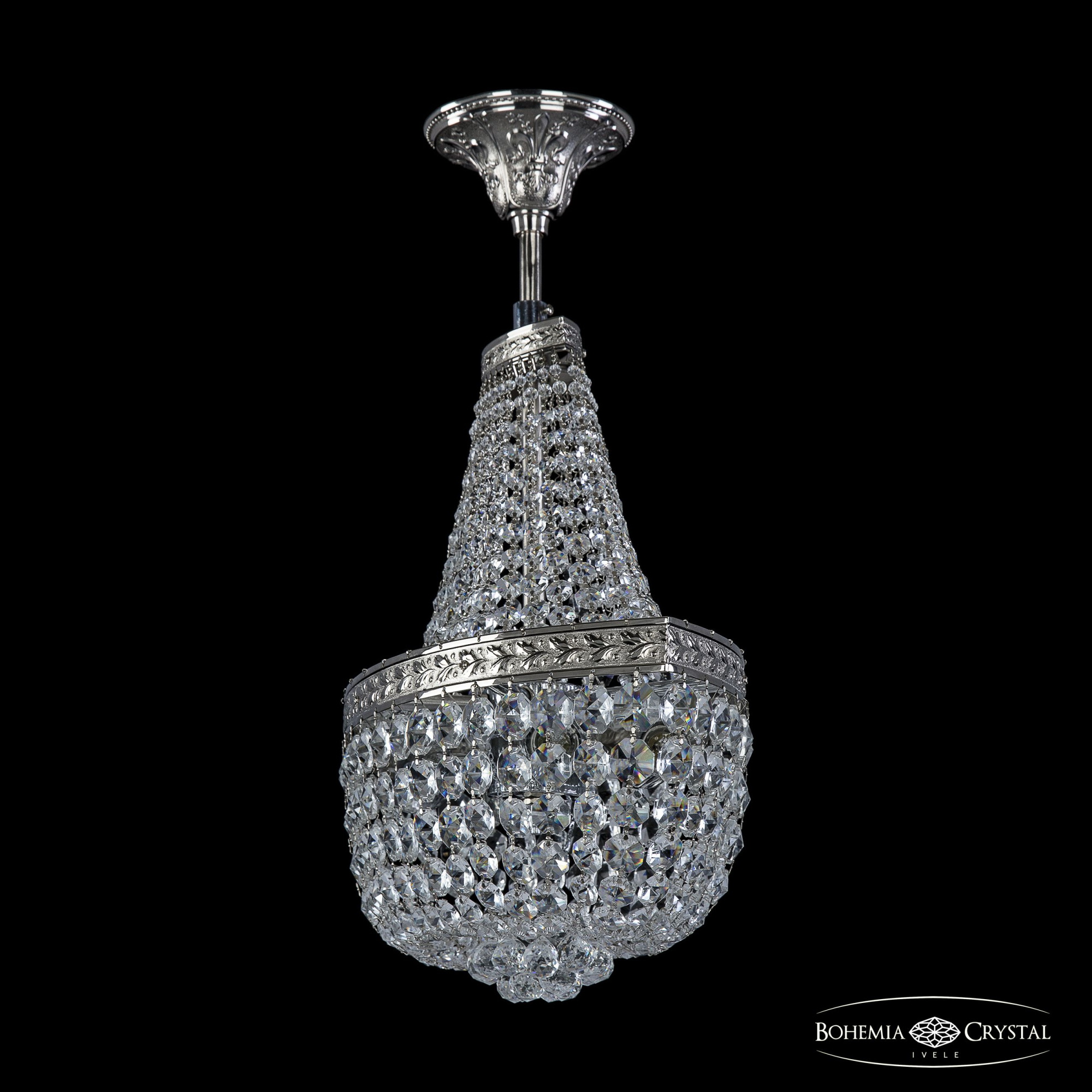 Люстра потолочная хрустальная Bohemia Crystal 19283/H1/45IV Ni