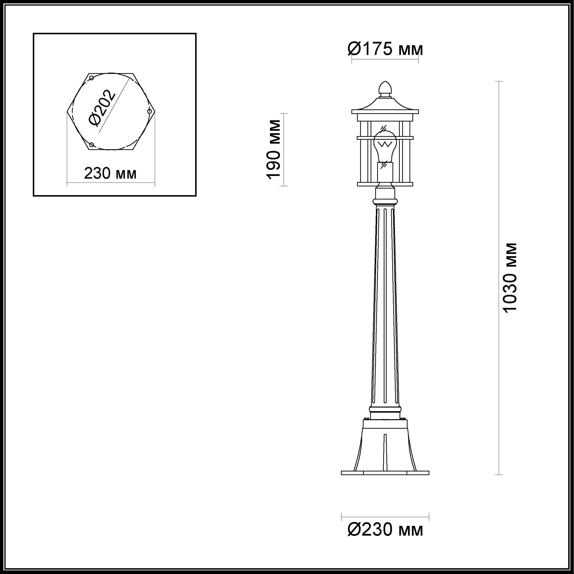 Уличный столб DEON LIGHT VIRTA 4044/1F