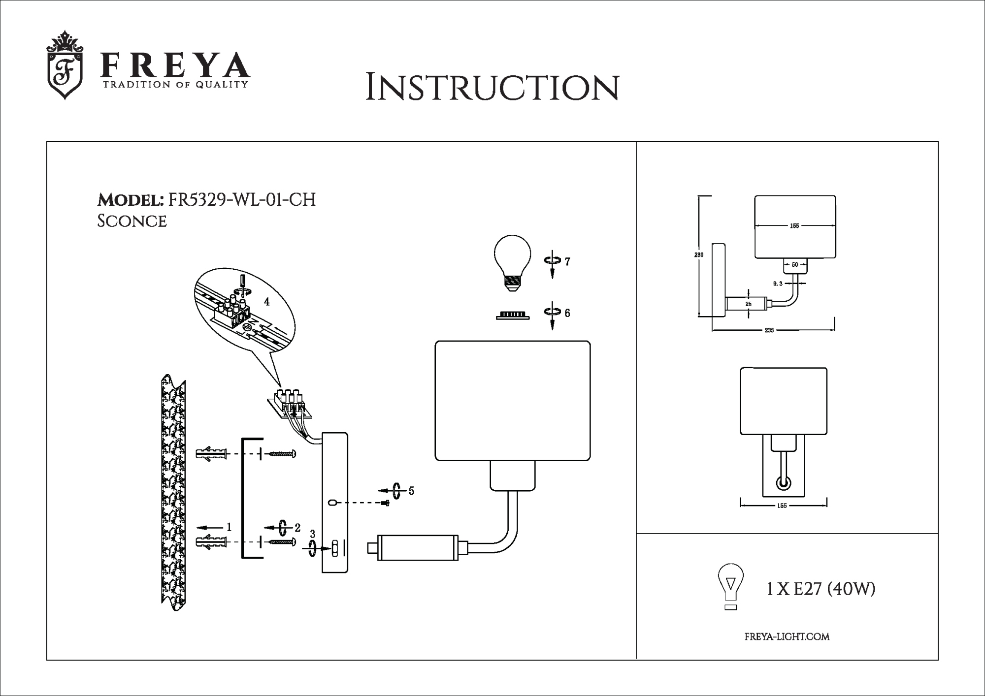 Бра Freya Helen FR5329-WL-01-CH