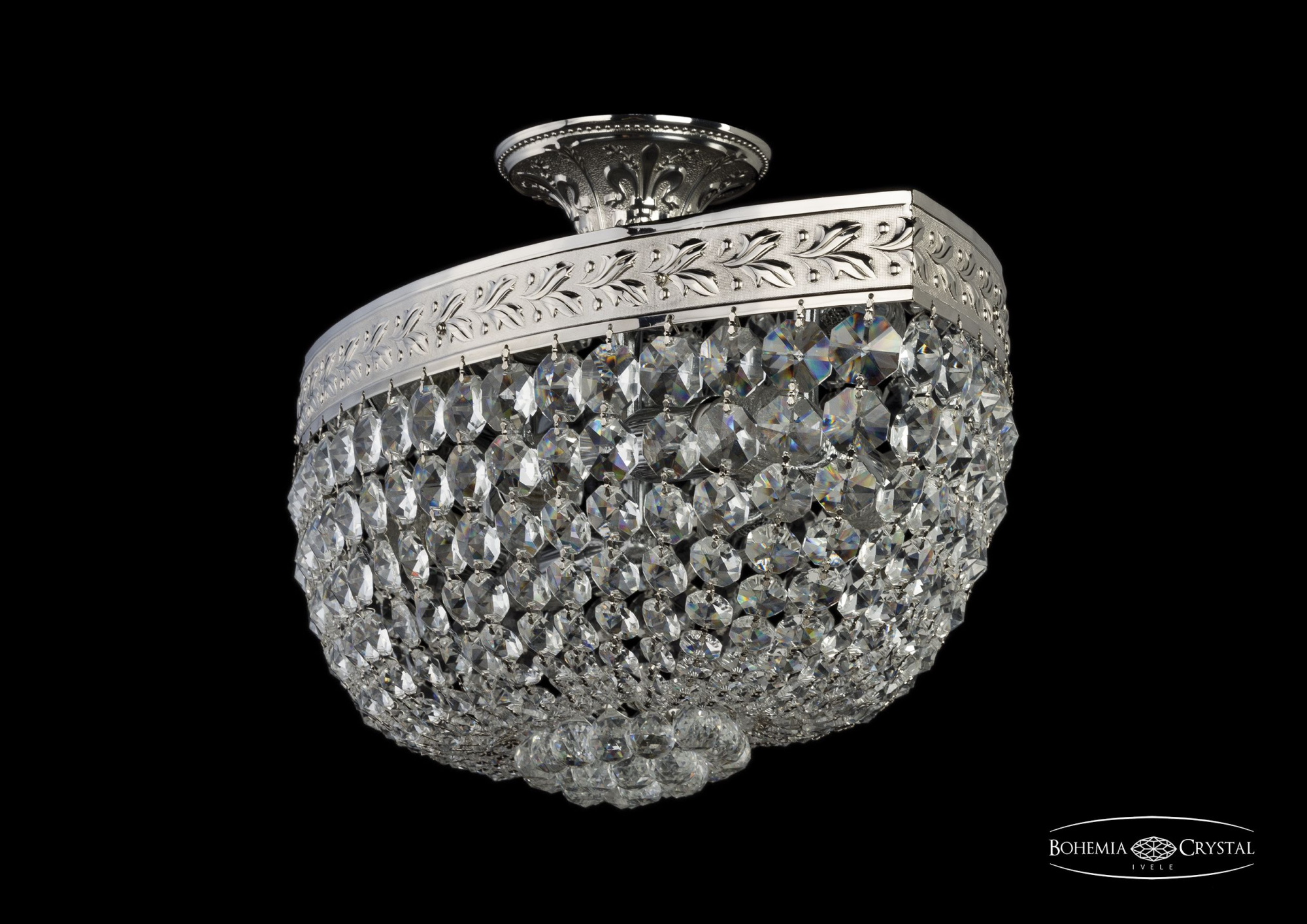 Люстра потолочная хрустальная Bohemia Crystal 19283/60IV Ni