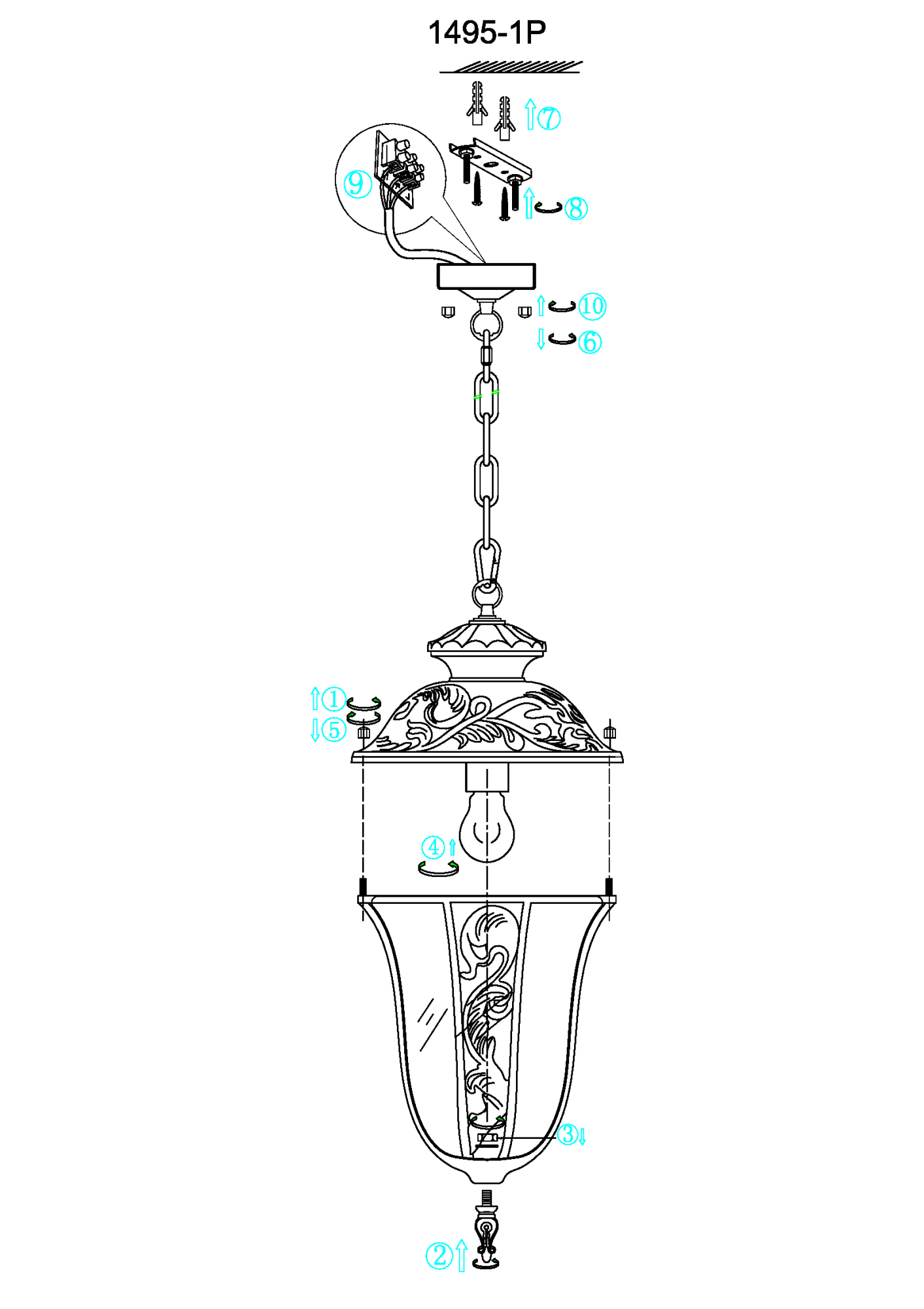 Уличный подвесной светильник Favourite Luxus 1495-1P