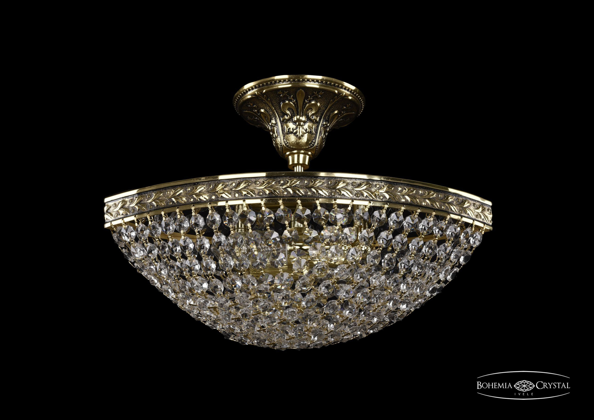 Светильник потолочный хрустальный Bohemia Crystal 19323/35IV GB