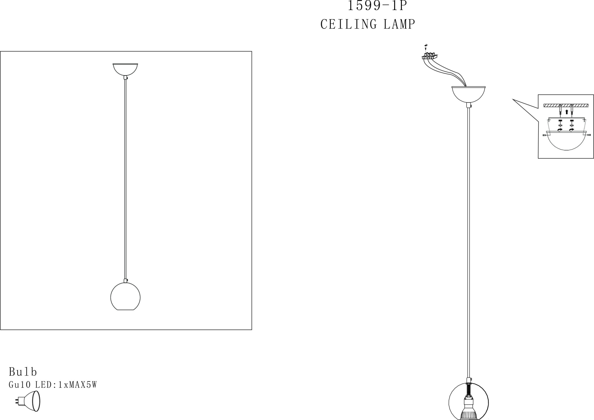 Светильник подвесной светодиодный Favourite Giallo 1599-1P