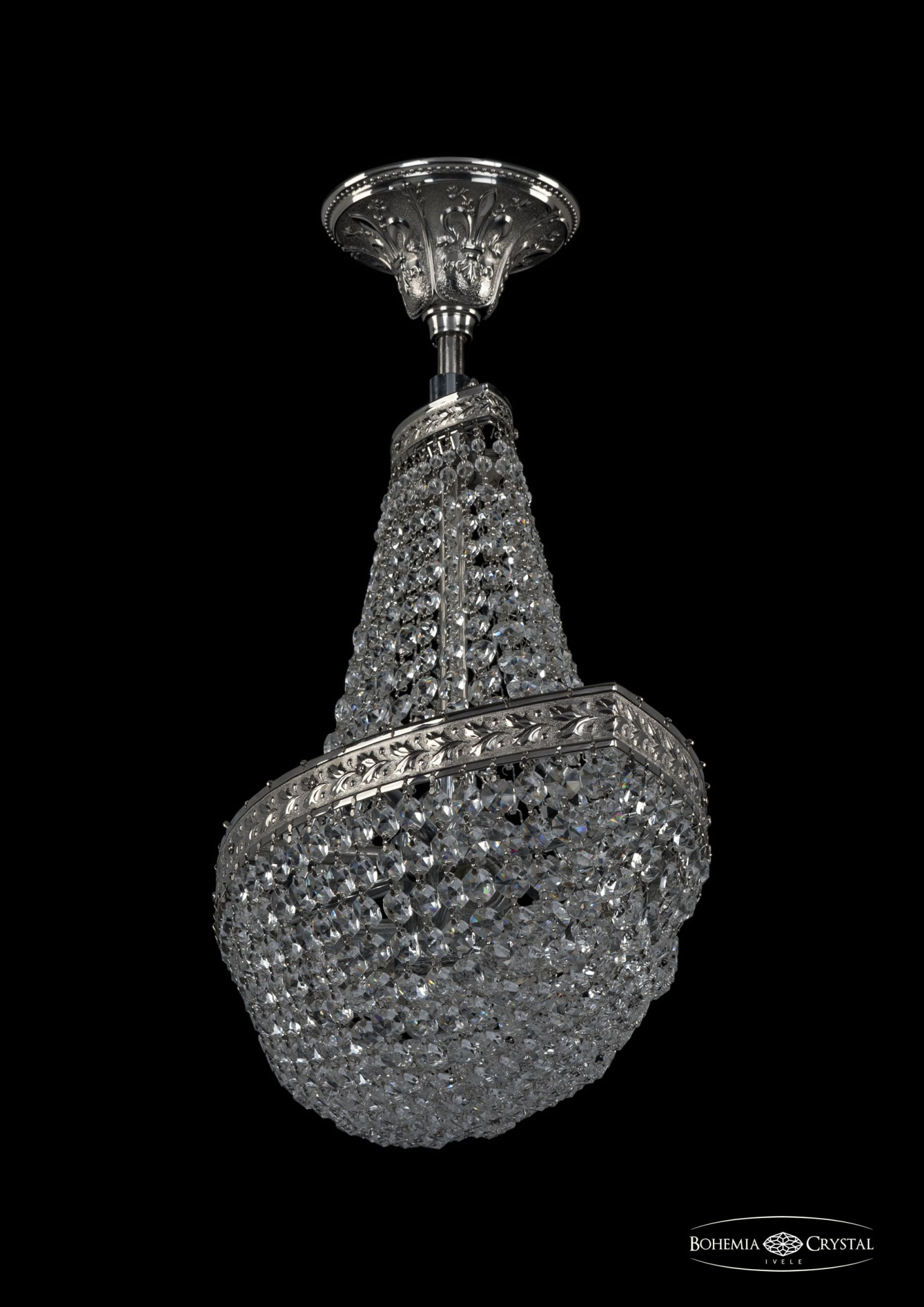 Люстра потолочная хрустальная Bohemia Crystal 19323/H1/45IV Ni
