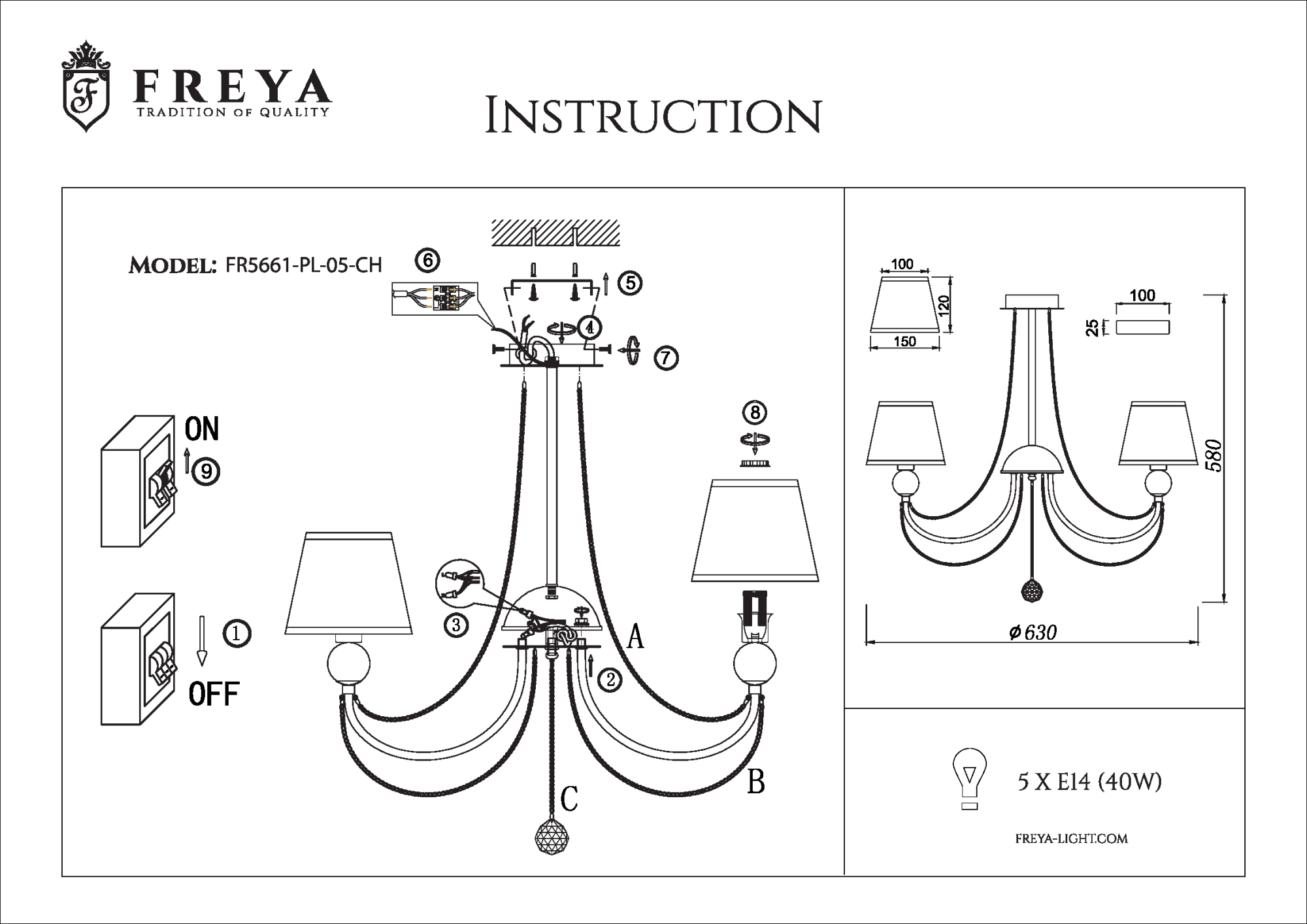 Люстра потолочная Freya BEVERLY FR5661-PL-05-CH