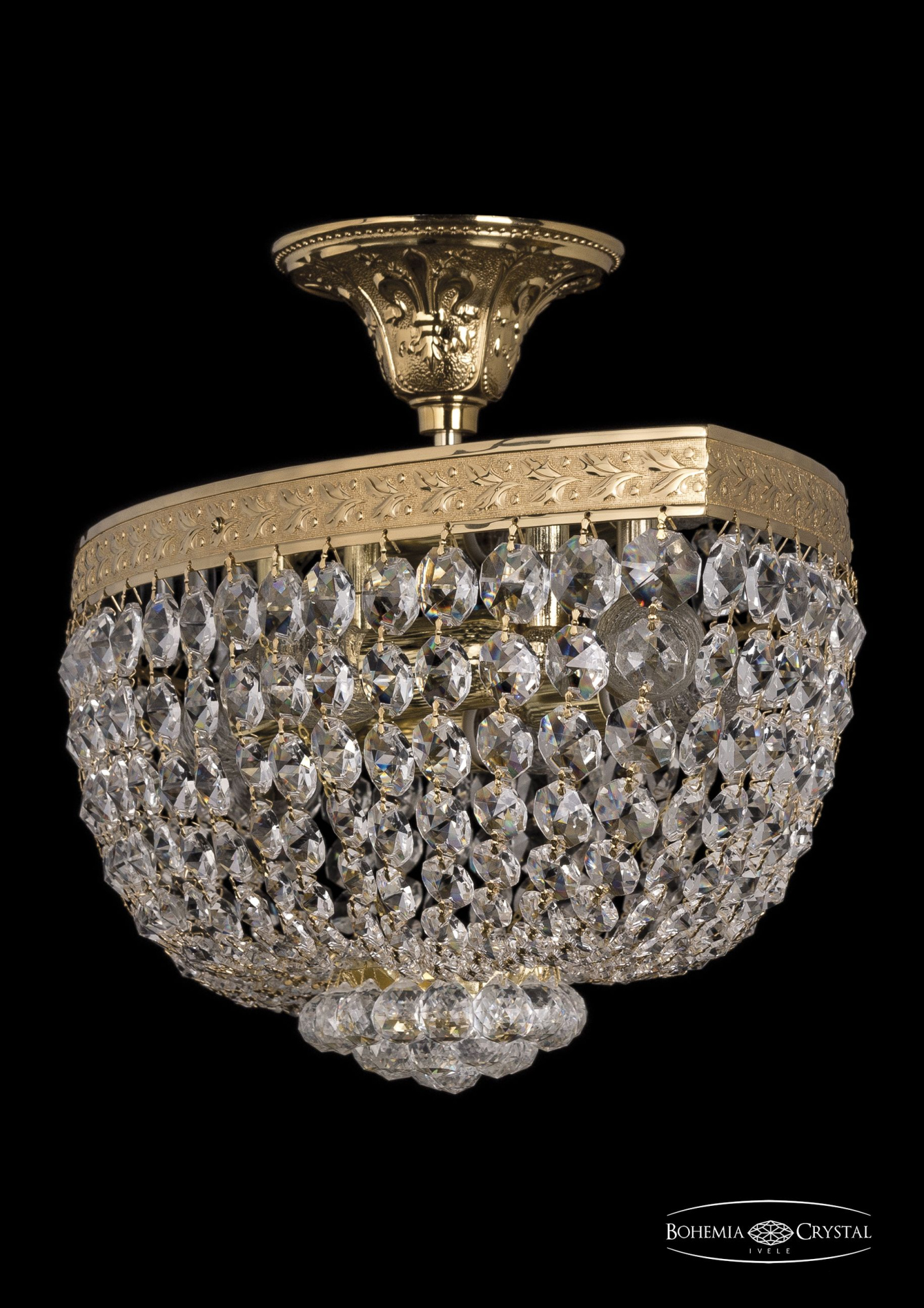 Люстра потолочная хрустальная Bohemia Crystal 19283/55IV G