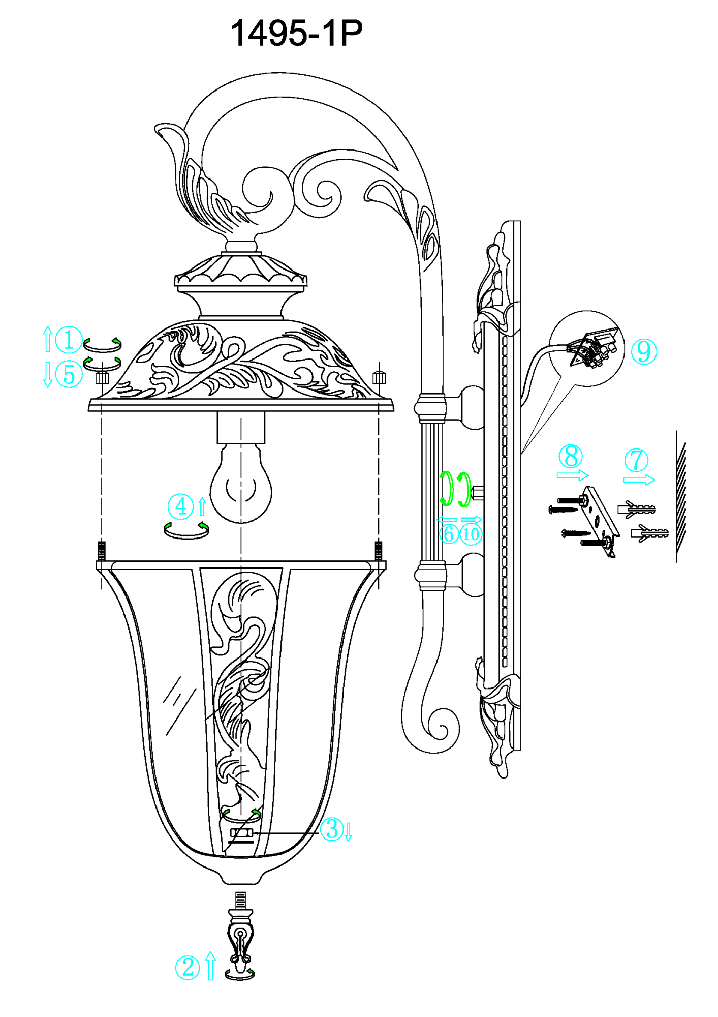 Уличный настенный светильник Favourite Luxus 1495-1W