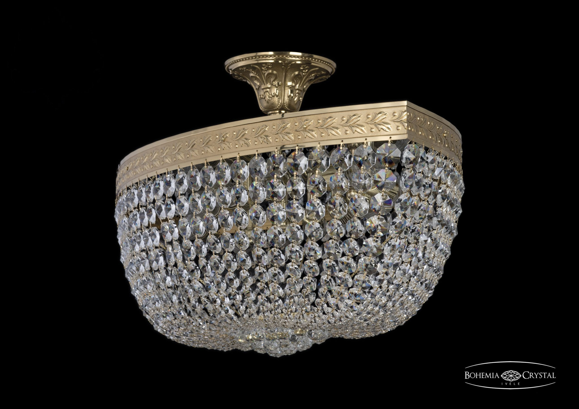 Люстра потолочная хрустальная Bohemia Crystal 19283/90IV G